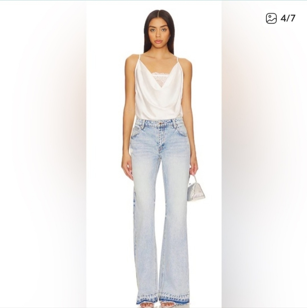 NWT Free People Double Date Bodysuit In Ivory Combo - Picture 4 of 8